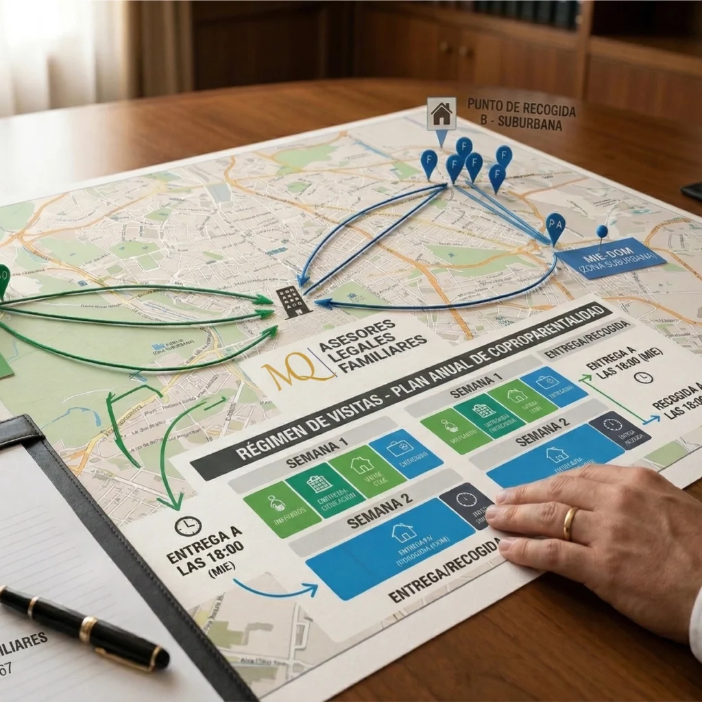 Mapa con plan de visitas legales